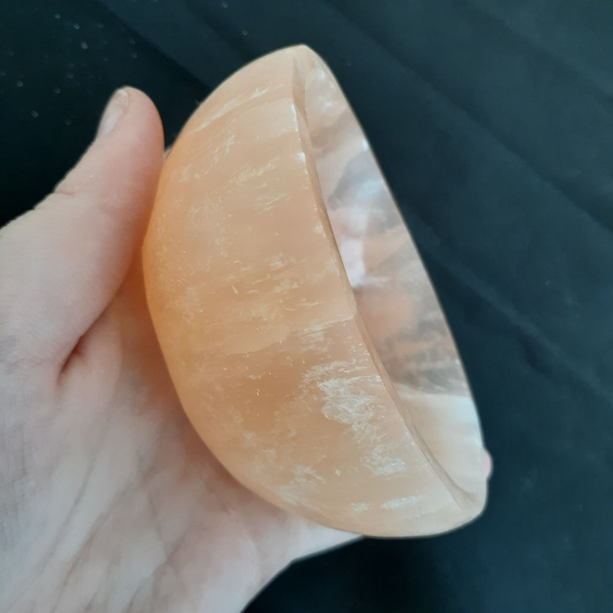 Selenite Bowl - Peach/Orange 10cm Selenite Bowl - Peach/Orange 10cm